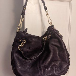 Dark Purple Coach Slouch Bag - Leather